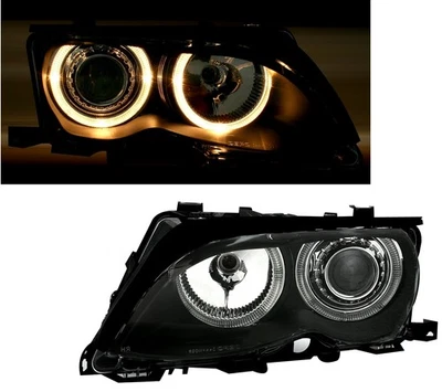 Angel Eyes Scheinwerfer für BMW 3er E46 Limousine Touring ab 2001- Set Schwarz - Bild 1 von 4