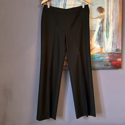 Akris Punto💖 US 10 Black Straight Leg 100% Wool Side Zip Women’s Pants - Image 1 of 4