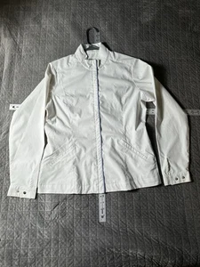 56323 giacca da golf nike 05553 * bianca * cerniera completa * taglia L 12-14 * golf - Foto 1 di 6