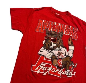 Vintage 80’s Arkansas Razorbacks Tee Shirt Summer Hog Puff Print - Bild 1 von 6