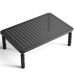 Monitor Stand Riser 3 Height Adjustable Laptop Desk With Metal Vented Platform - Picture 1 of 7