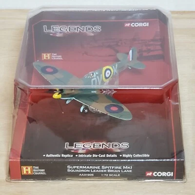 Corgi AA31905 Supermarine Spitfire Mk I Brian Lane 1:72 Scale Diecast Model Vtg - Image 1 of 4