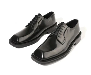 Zapatos Derby Oxford Firenze Atelier Para Hombre Cuero Negro Pulido Puntera Cuadrada  - Imagen 1 de 11
