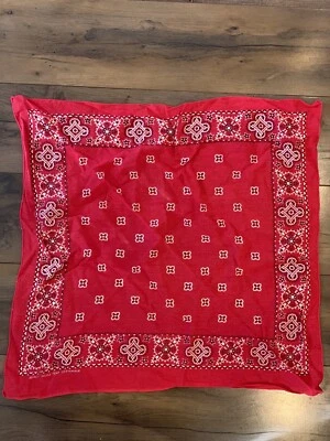 Bufanda Bandana Roja Cuadrada Tuside 20" Blanco Algodón Flores Motociclista Boho Hippie Genial Foto 1 de 4