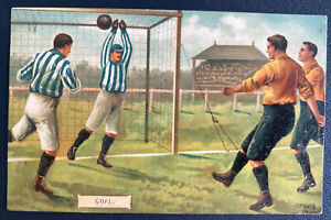 1909 Bolton England Picture Postcard Cover To Rochdale Goal Soccer Scene