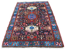 Tribal Geometric Colorful Turkish 4' 6" x 6' 8" Blue Handmade Area Rug