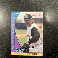 2004 Greensboro Bats Multi-Ad #25 Matthew Saucedo Highland California CA Card