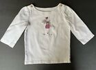 junie and jack baby girls white floral 3/4 sleeve shirt top size 3
