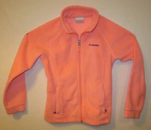 Youth Columbia fleece jacket - Med 10/12 Orange EUC - Picture 1 of 13