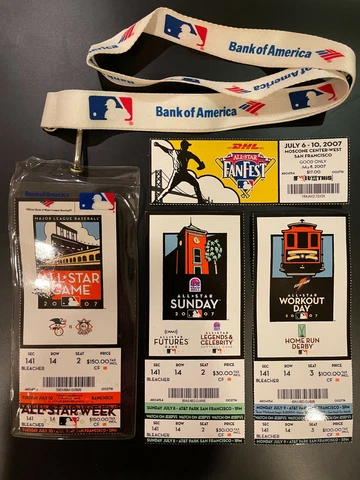 2007 ALL STAR GAME/HR Derby/Futures Game/Fan Fest Full Ticket Set San Francisco Cover