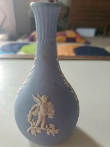 Vintage Blue Jasperware Bud Vase Seasons #2737 - Picture 1 of 4