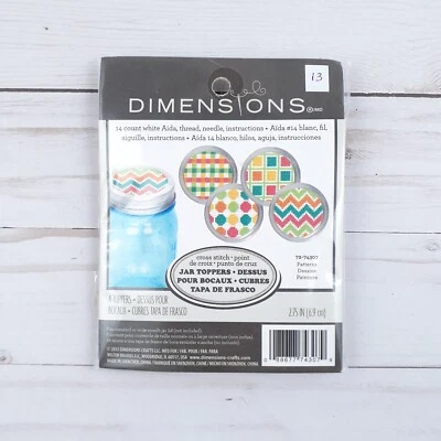 Dimensions Counted Cross Stitch Mason Jar Toppers Patterns B13 - Image 1 of 2