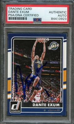 Tarjeta firmada por Dante Exum 2015-16 Donruss Basketball #191 AUTO PSA losa jazz Foto 1 de 2