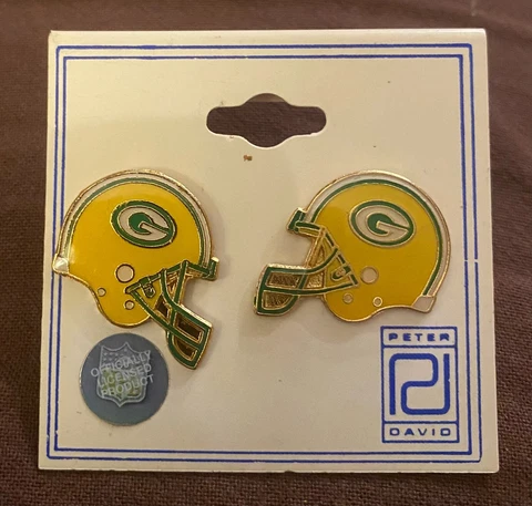 NEW Official NFL GREEN BAY PACKER Helmet Post Earrings Cover