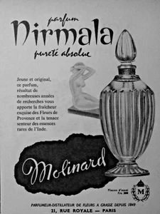 PRESSEWERBUNG 1956 MOLINARD PARFUM NIRMALA ABSOLUTE REINHEIT - Bild 1 von 1