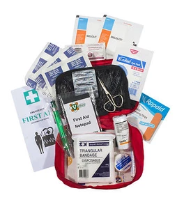 UFirst First Aid Kit : Vehicle & Personal in Vinyl Red Zippered Case - Picture 1 of 3