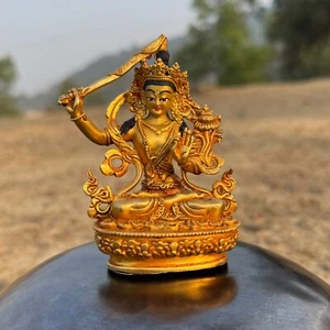 Estatua Manjushree Dorada Completa, Bodhisattva de la Sabiduría - Imagen 1 de 4
