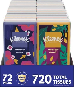 Kleenex Gesichtstücher für unterwegs, 72 Packungen (3 Tabletts à 24 Packungen) (720 insgesamt) - Bild 1 von 7