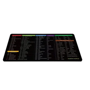 Black Anti-slip Mouse Mat English Shortcut Keys Gaming Mouse Pad Office - Afbeelding 1 van 12