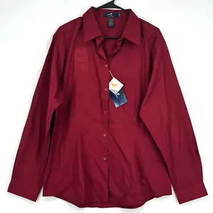 Ash City Womens Size XL Button Front Shirt Maroon Red Disney VIP Tour Services - Picture 1 of 8