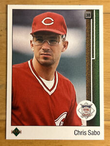 1989 Upper Deck Chris Sabo NL Rookie Of The Year (RC) 663 Reds High Grade NM O/C