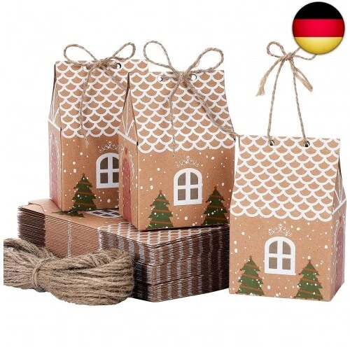 TsunNee Weihnachten Party Geschenkboxen Kraftpapier Süßigkeitskäste...
