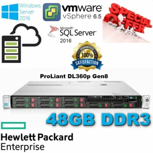 HP ProLiant DL360P Gen8 2x E5-2630v2 Xeon 6-Cores 48GB RAM 4x600GB 2.5" SAS 10K - Picture 1 of 1