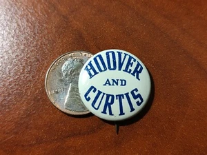 Herbert Hoover and Charles Curtis President 1928 GOP pin button tab nice! - Picture 1 of 3