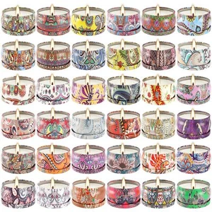 Scented Candles Gifts Set of 36 2.5 oz Soy Wax Aromatherapy Travel Tin Jar Ca... - Picture 1 of 8