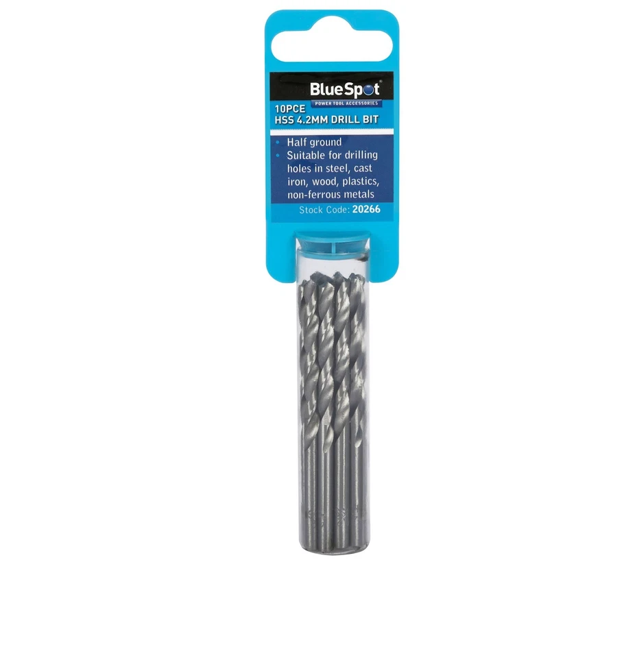 BlueSpot 20266 10 Piece 4.2mm HSS Drill Set