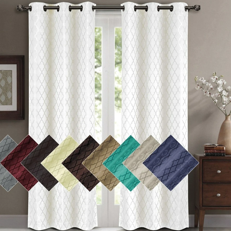 2 Paneles Sauce Blackout Ventana Cortinas Calor Luz Completa Bloqueo Cortinas Foto 1 de 3