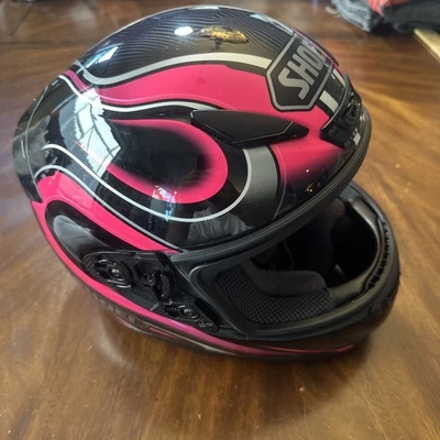 Shoei RF-1200 Intense Full Face Helmet Black/Pink/No Visor Small Display Only - Image 1 of 4