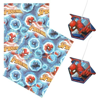 Birthday Wrapping Paper Set 2 Sheets 2 Tags - Marvel Spiderman - Image 1 of 3