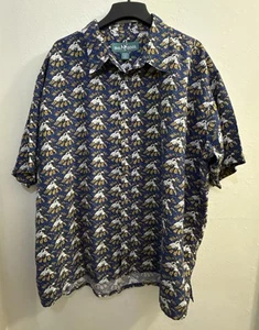 Big Dogs Button Up Shirt Mens 4XL Blue Who’s Yer Daddy All Over Print Casual VTG - Picture 1 of 6