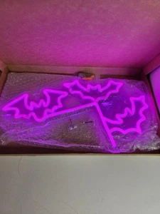 Led Neon Bat Lights Halloween Decor Bat Shape Neon Sign Night Lights - Picture 1 of 4