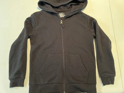 猫和杰克拉链连帽衫中号 8 儿童黑色运动衫保暖带口袋 — 第 1/2 张图片