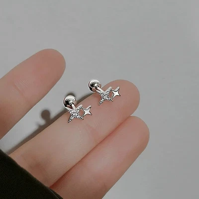 Pendientes Star Cross Mujer Hélice Piercing Hipoalergénico Uso Diario Joyería Foto 1 de 4