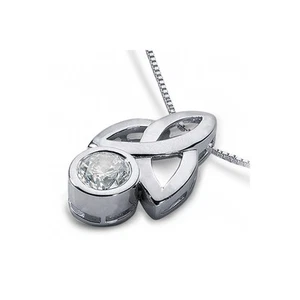 0.32ct I SI1 Round Cut Earth Mined Certified Diamond 18K Gold Solitaire Pendant - Picture 1 of 3
