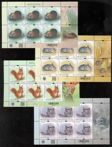 Moldavia 2025 Fauna Roditori Mammiferi 4Foglietti**MNH - Foto 1 di 1