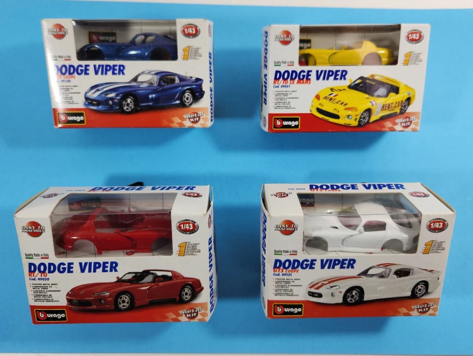 Ваш выбор ~ Dodge Viper масштаб 1:43 легко собрать металлический модель набор от Bburago - Изображение 1 из 1