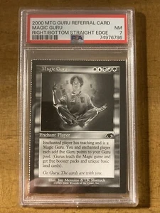MTG✨MAGIC GURU REFERRAL CARD (R/B Straight Edge)✨PSA 7 NM 2000 Rare POP 1 ! - Picture 1 of 2