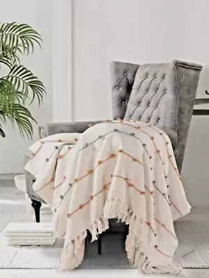 Indian Blanket Hand Block Print Throw Sofa Cotton Boho Bed Home Decor Blanket - Image 1 of 4