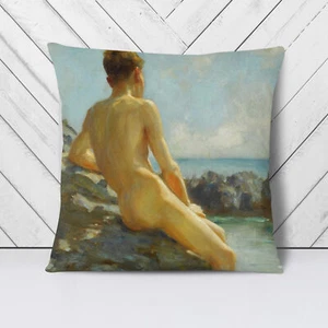 Funda de almohada rellena de cojín regordeta Henry Scott Tuke Beach 2 - Imagen 1 de 13
