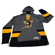 CCM Wilkes-Barre Scranton Penguins Mens Large Pro Ok'd AHL Hoodie Sweatshirt