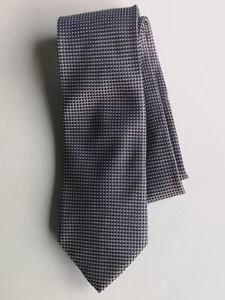 New HUGO BOSS Purple Lilac and White Check Silk Skinny Necktie - Made In Italy - Picture 1 of 4
