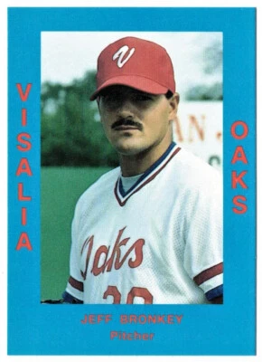 Jeff Bronkey 1988 Cal League Visalia Oaks # 166 (Minnesota Twins) ex-mt - Image 1 of 2
