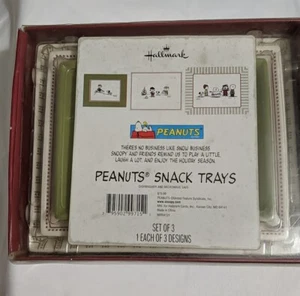 Juego de 3 bandejas de bocadillos de cerámica Peanuts Charlie Brown Lucy Linus - Nuevo de Hallmark - Imagen 1 de 7