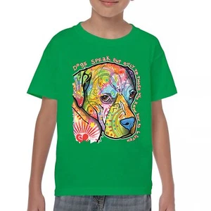 Dogs Speak To Those Who Listen Youth T-shirt Dean Russo Neon Pet Puppy Kids - Picture 1 of 50