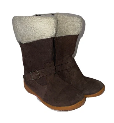 Merrell Mimosa Harvest Waterproof Youth Boots Sz 13 Brown Suede Zip FLAW - Image 1 of 4