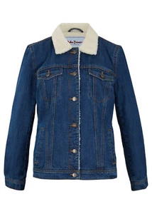 Jeansjacke mit Teddyfutter Gr. 40 Dunkelblau Damen Jeans-Jacke Blazer Neu - Bild 1 von 1